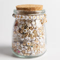 Gold Bow Charm Gold and White Letter Beads Smiley Face Beads DIY Jar