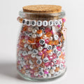 Pink Ghost Charm Neon Pink Beads Orange Pearl Beads Halloween Bracelet Making DIY Jar
