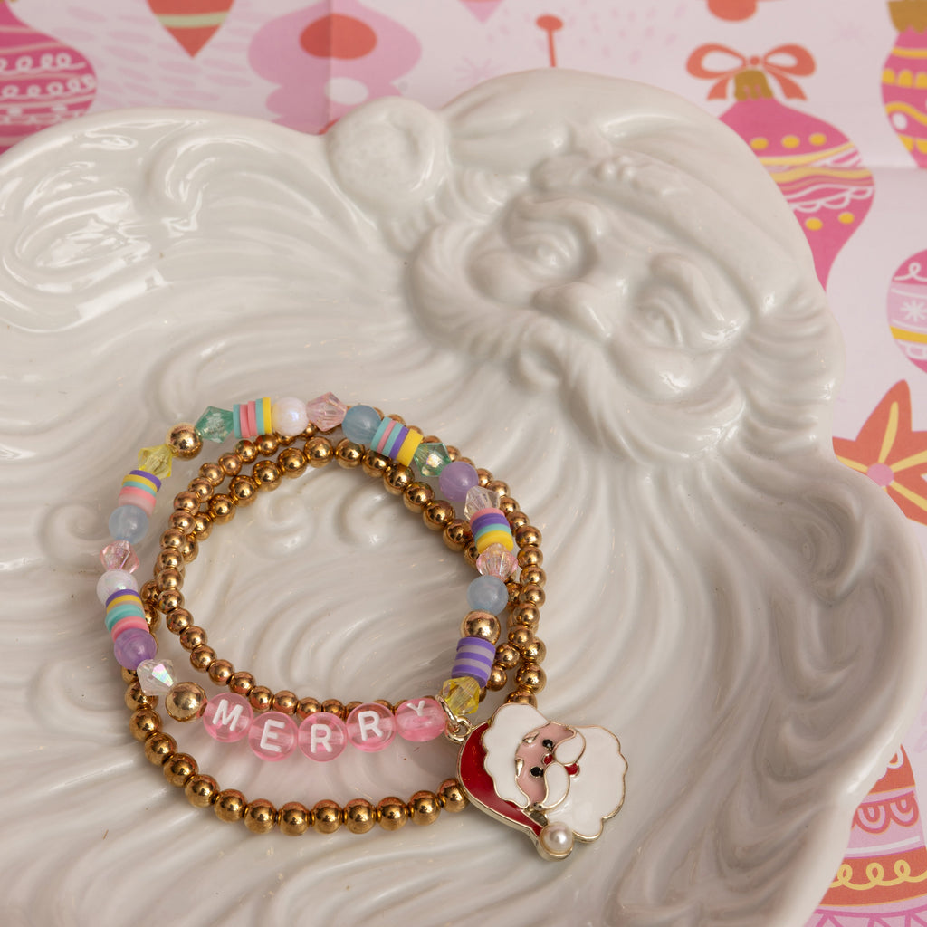 Pinkmas Santa Pastel Pink Christmas Letter Bead DIY Jar