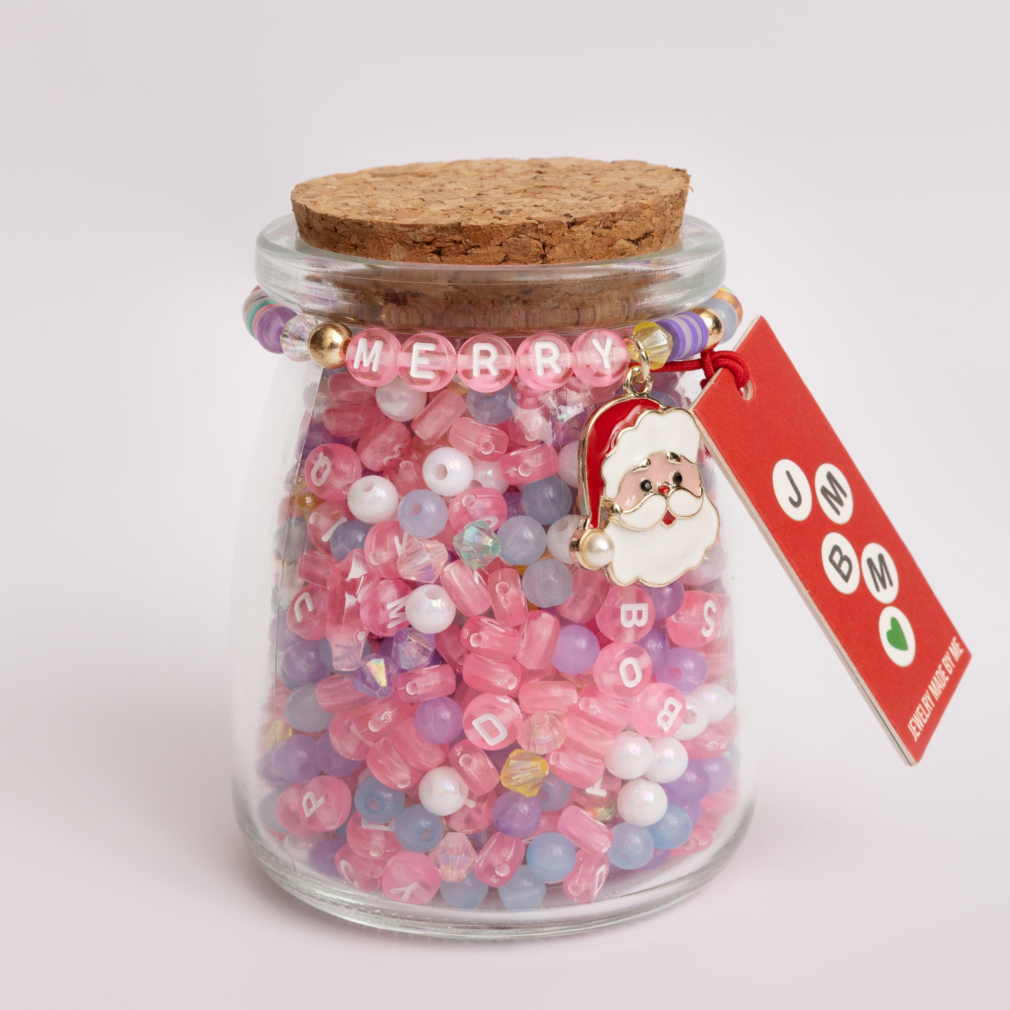 Pinkmas Santa Pastel Pink Christmas Letter Bead DIY Jar