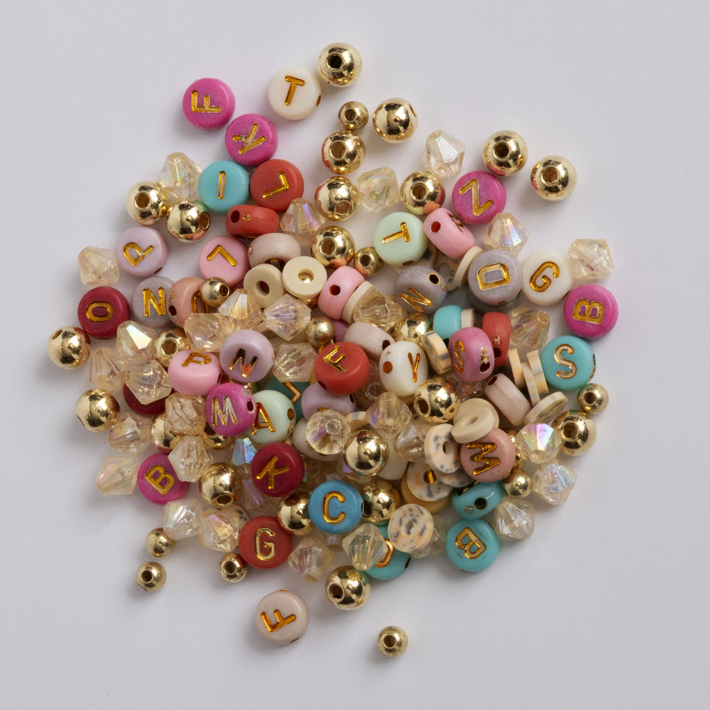 Metalic Manifestations Retro Colored Letter Bead DIY Jar