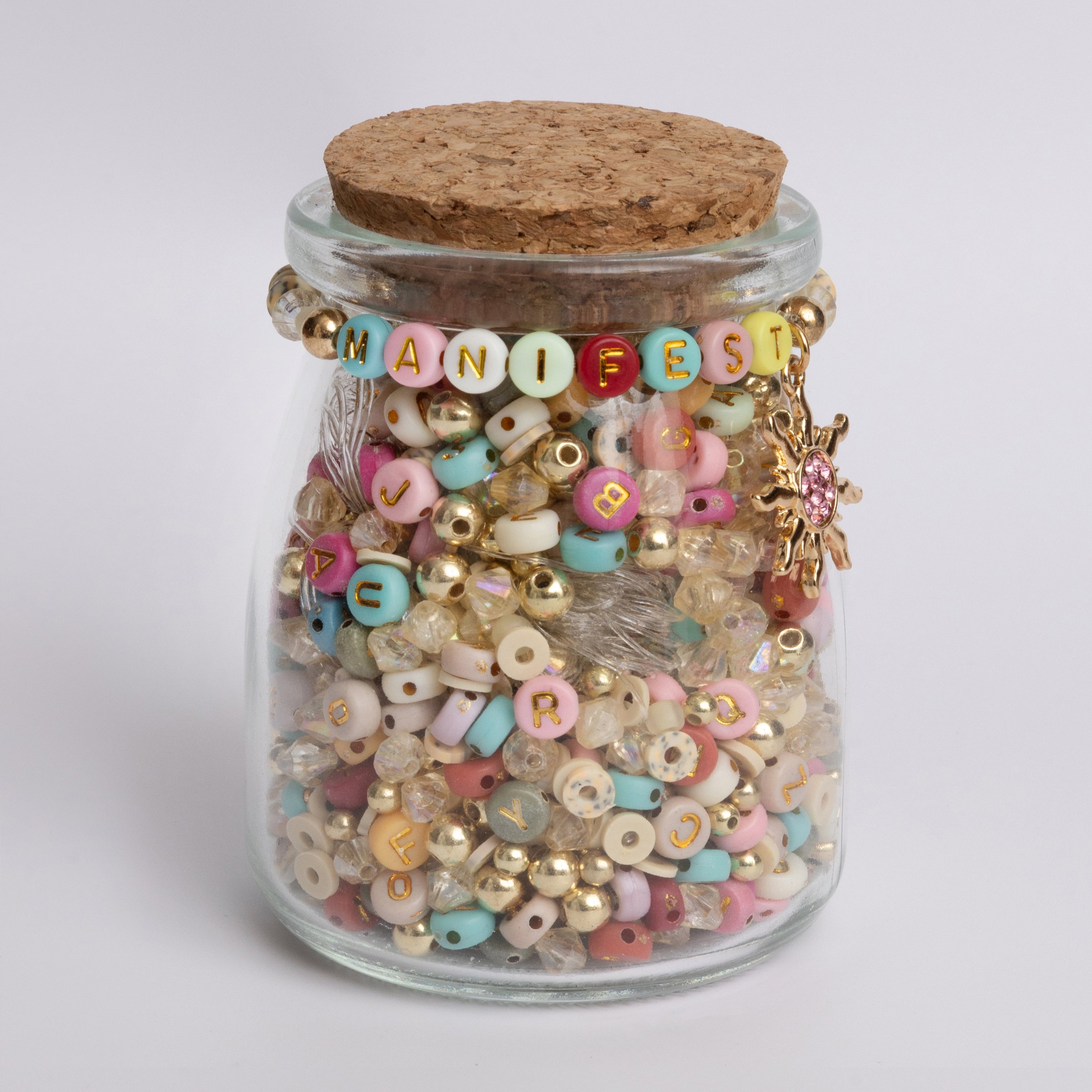 Metalic Manifestations Retro Colored Letter Bead DIY Jar