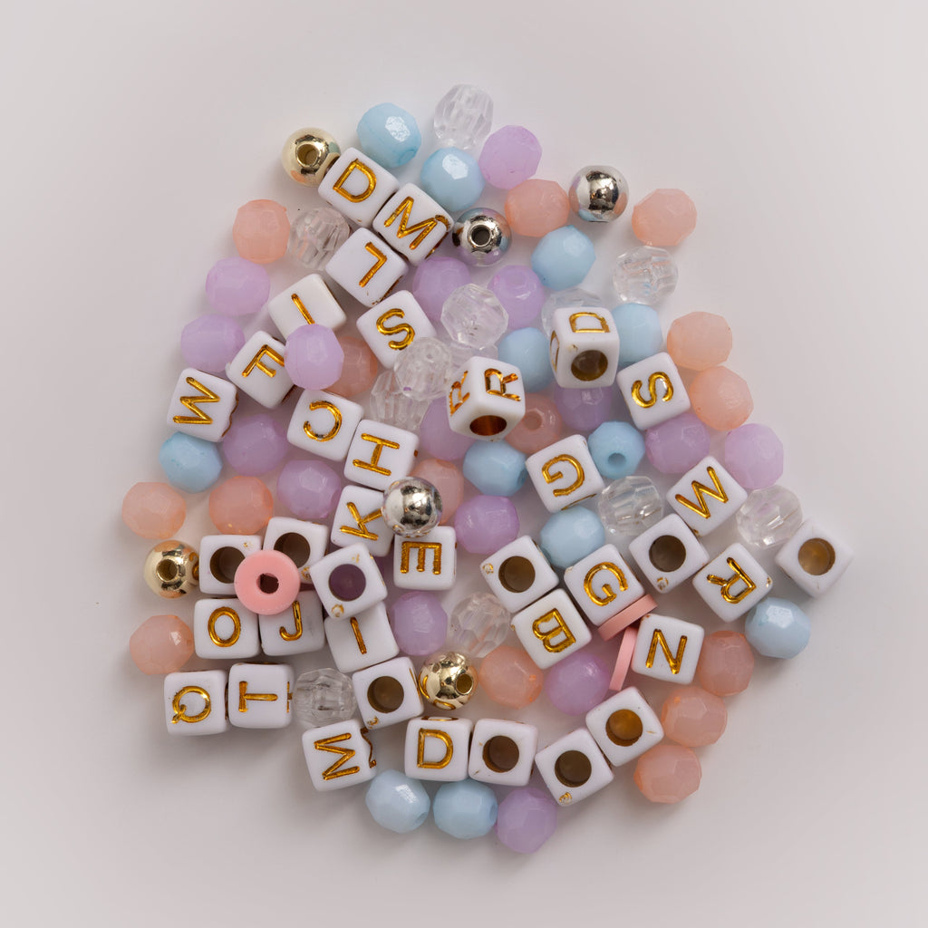 Grace Alphabet Bead Bracelet DIY Jar with Cherub Charm