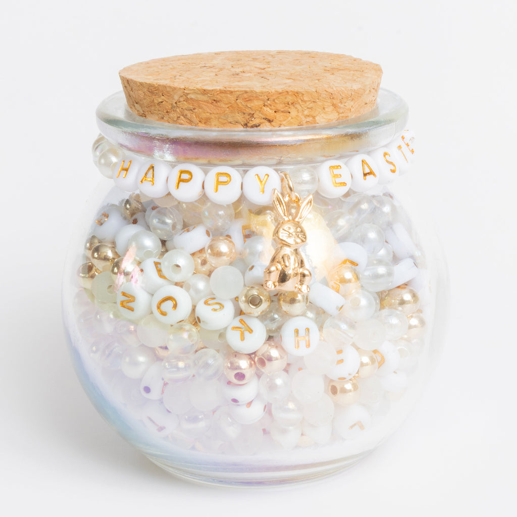 Gold Bunny Charm Easter Bunny Metallic Gold and Pearl DIY Jar