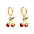 18K Gold Cherry Shaped Earrings with Exquisite and Unique Design