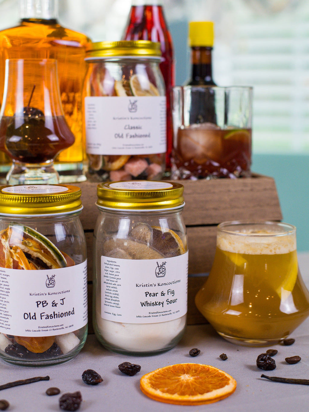 Bourbon Lover Gift Set – 3-Jar Old Fashioned & Whiskey Cocktail Kit