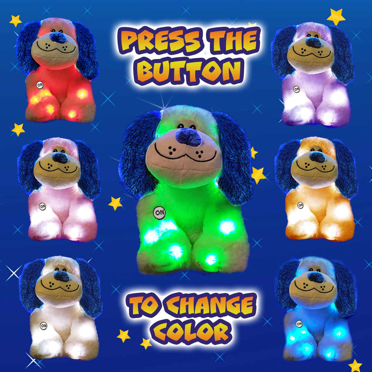 Rainbow Lites Puppy Dog Glow Plush LED Night Light Up Stuffed Animal (16 inch)