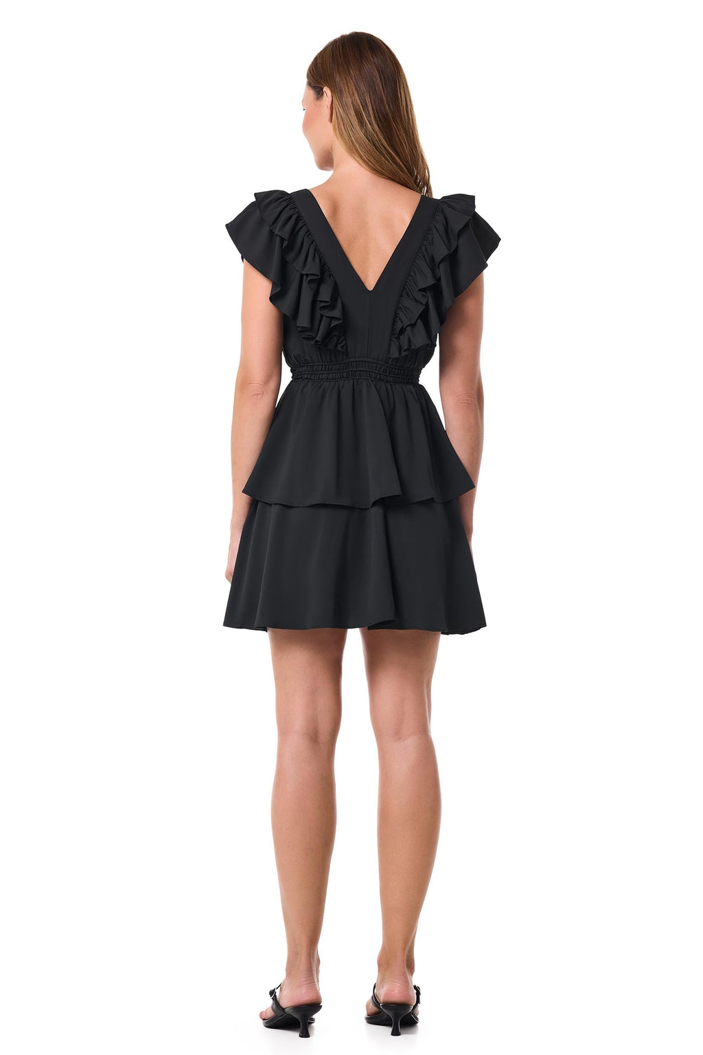 Women's South Cove V-Neck Ruffle Dress | Black