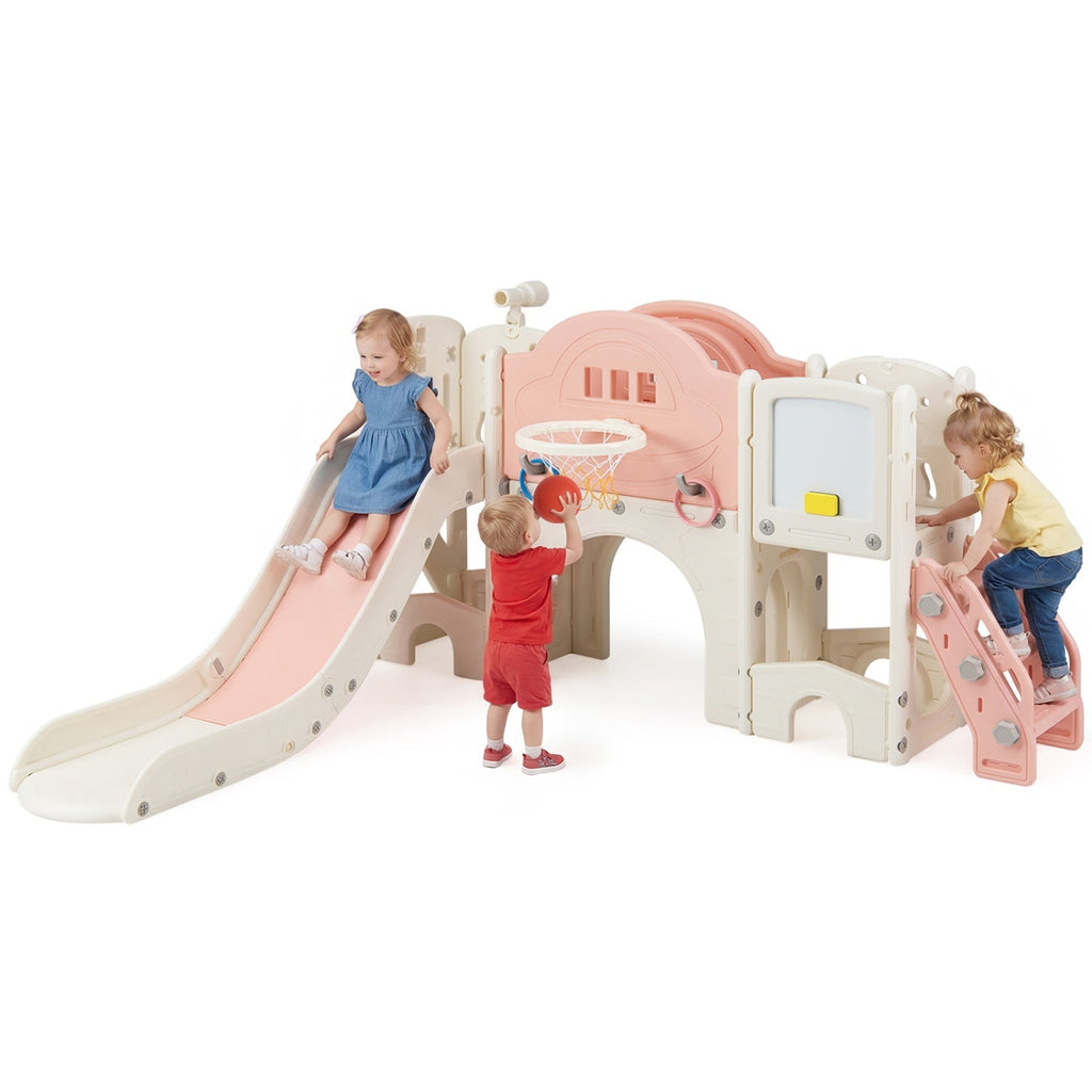10 in 1 Toddler Slide Set Kids Slide and Climber Playset Indoor Playground