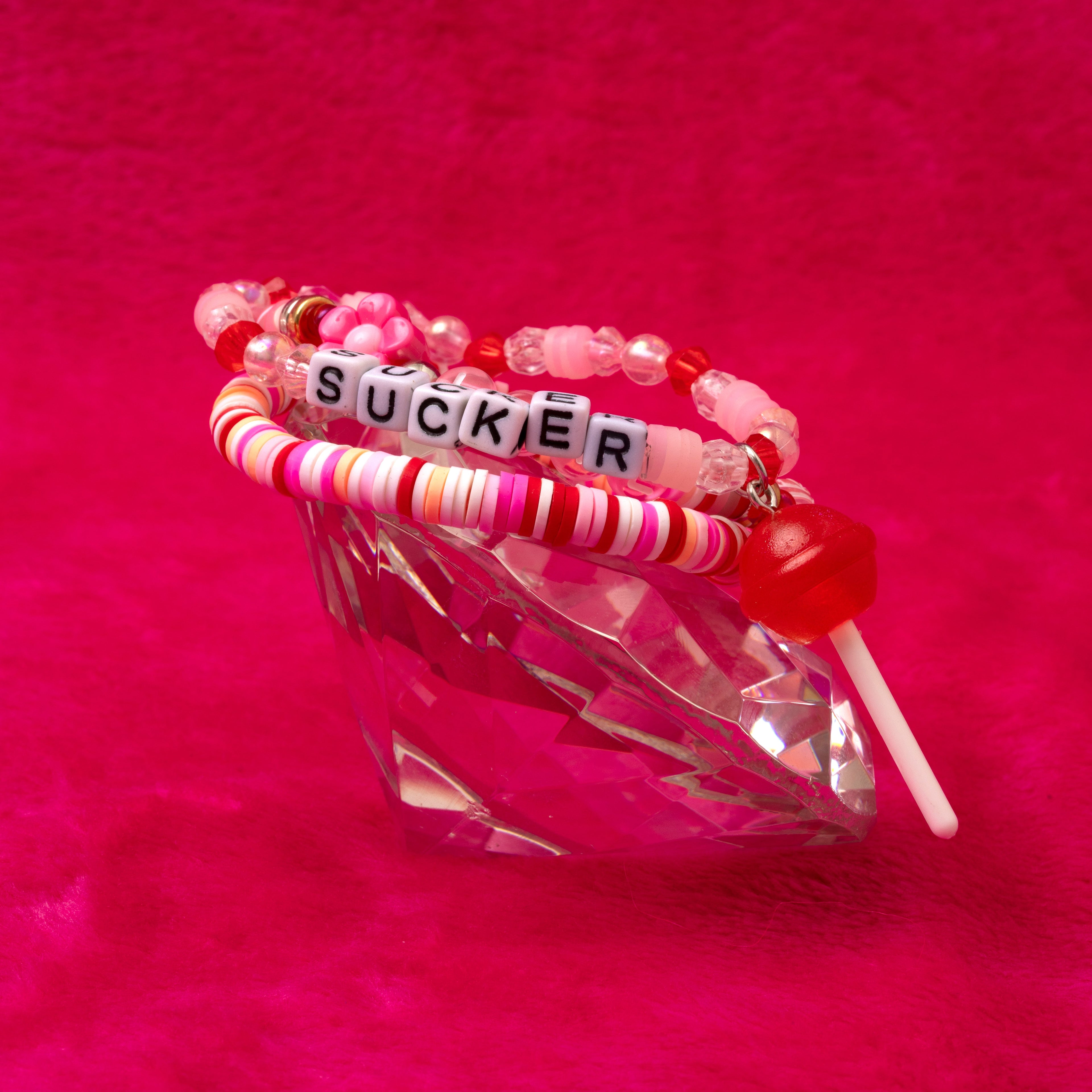 Sucker Lolipop Galentine's DIY Letter Bead Bracelet Kit