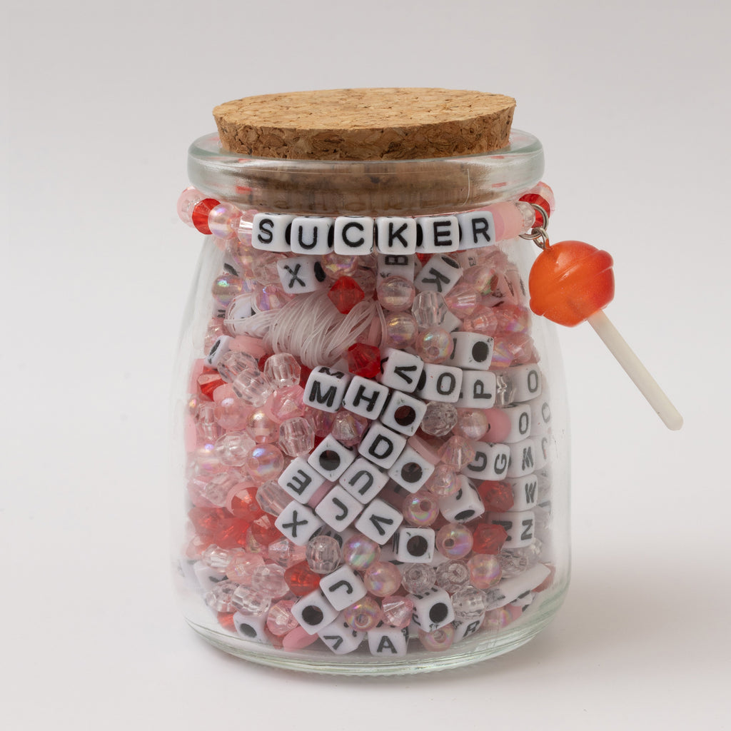 Sucker Lolipop Galentine's DIY Letter Bead Bracelet Kit