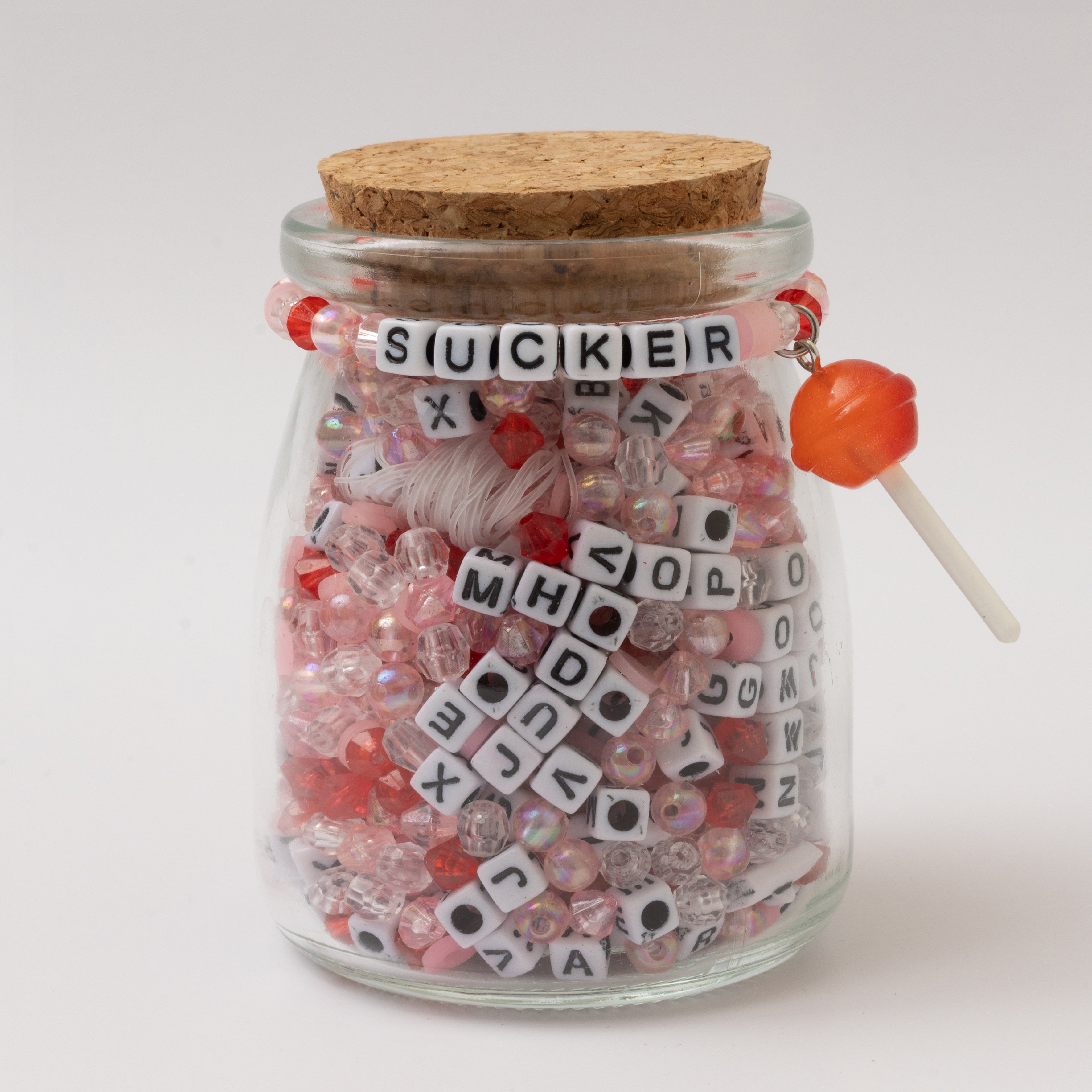 Sucker Lolipop Galentine's DIY Letter Bead Bracelet Kit