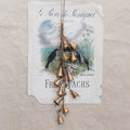 12-1/2"H Hanging Metal Bell Cluster with Jute Rope, Antique Brass Finish