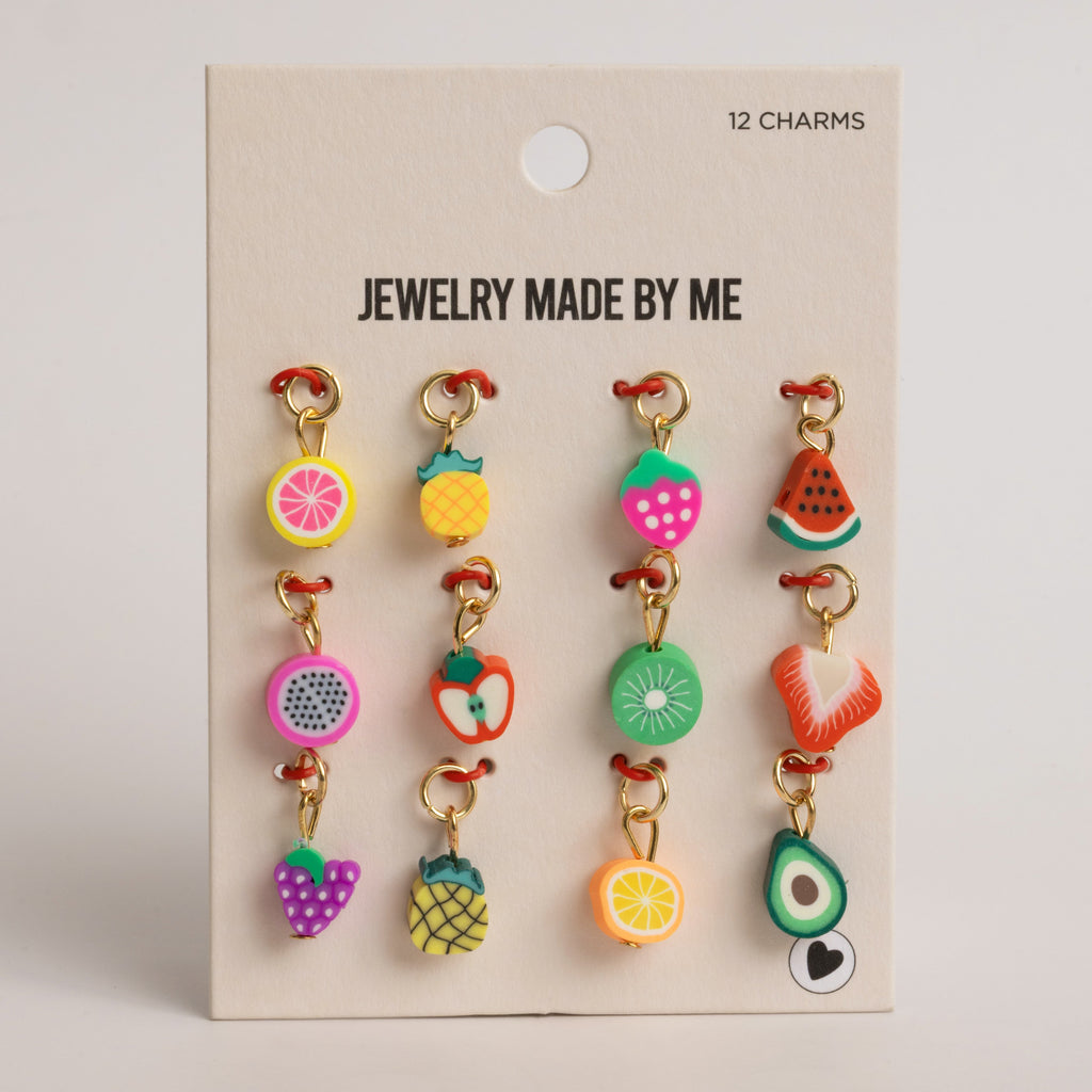 Fresh Picked Fruit Charm Set Polymer Fruit Slice Charms Set of 12
