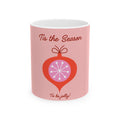 Holiday Mug — "Tis the Season" Retro Ornament Ceramic Coffee Cup (11oz, 15oz)