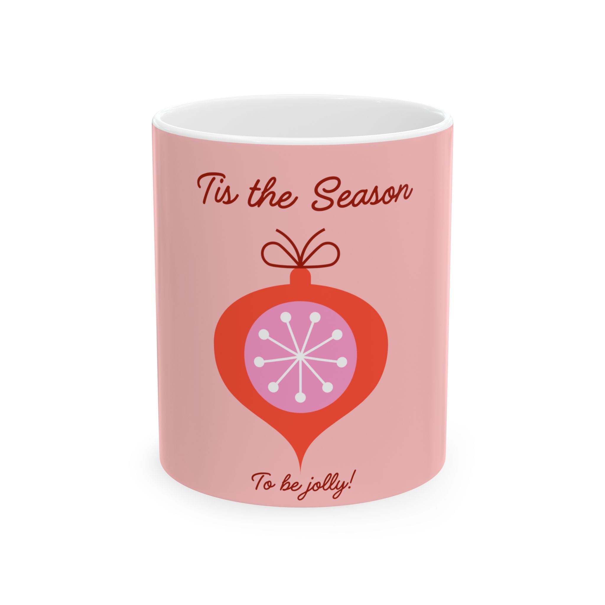Holiday Mug — "Tis the Season" Retro Ornament Ceramic Coffee Cup (11oz, 15oz)