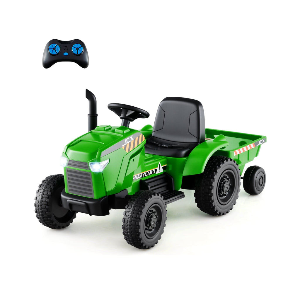 12V 2-in-1 Kids Ride On Tractor with Trailer and 3-Gear Shift