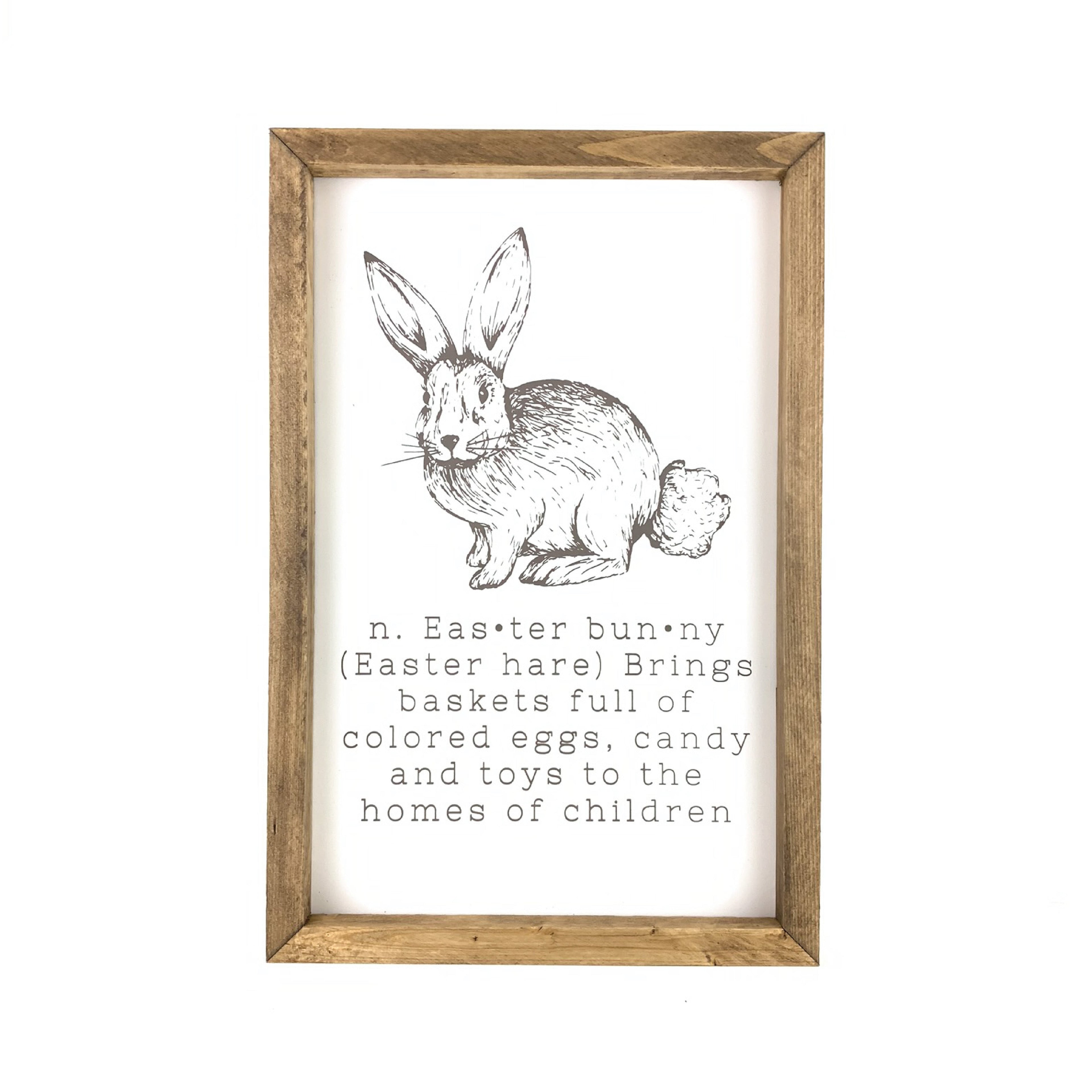 Easter Bunny Definition Framed Saying