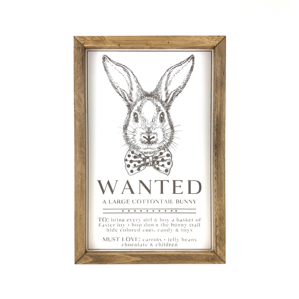 Wanted Bunny Framed Saying