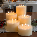 Giant 6 Inch Wide White Beeswax 4 Wick Candles