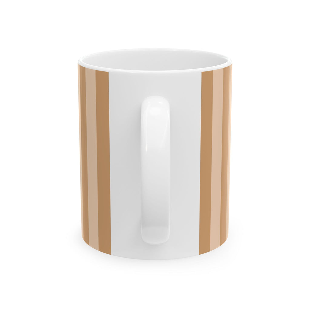 Crème de la Crème Ceramic Mug, RED – Retro Striped Coffee Cup (11oz & 15oz)