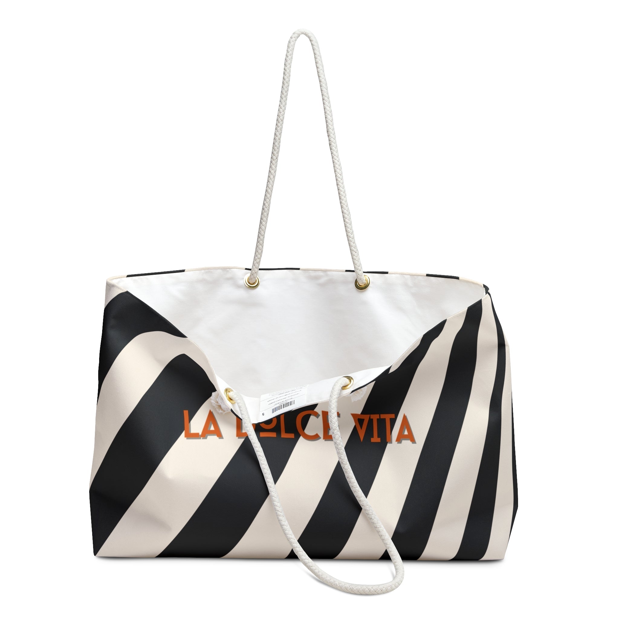 La Dolce Vita Black and White Weekender Bag