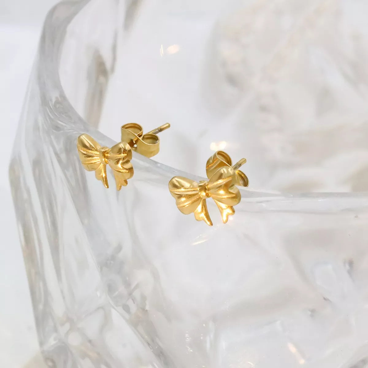 18K Gold-Plated Bow Earrings