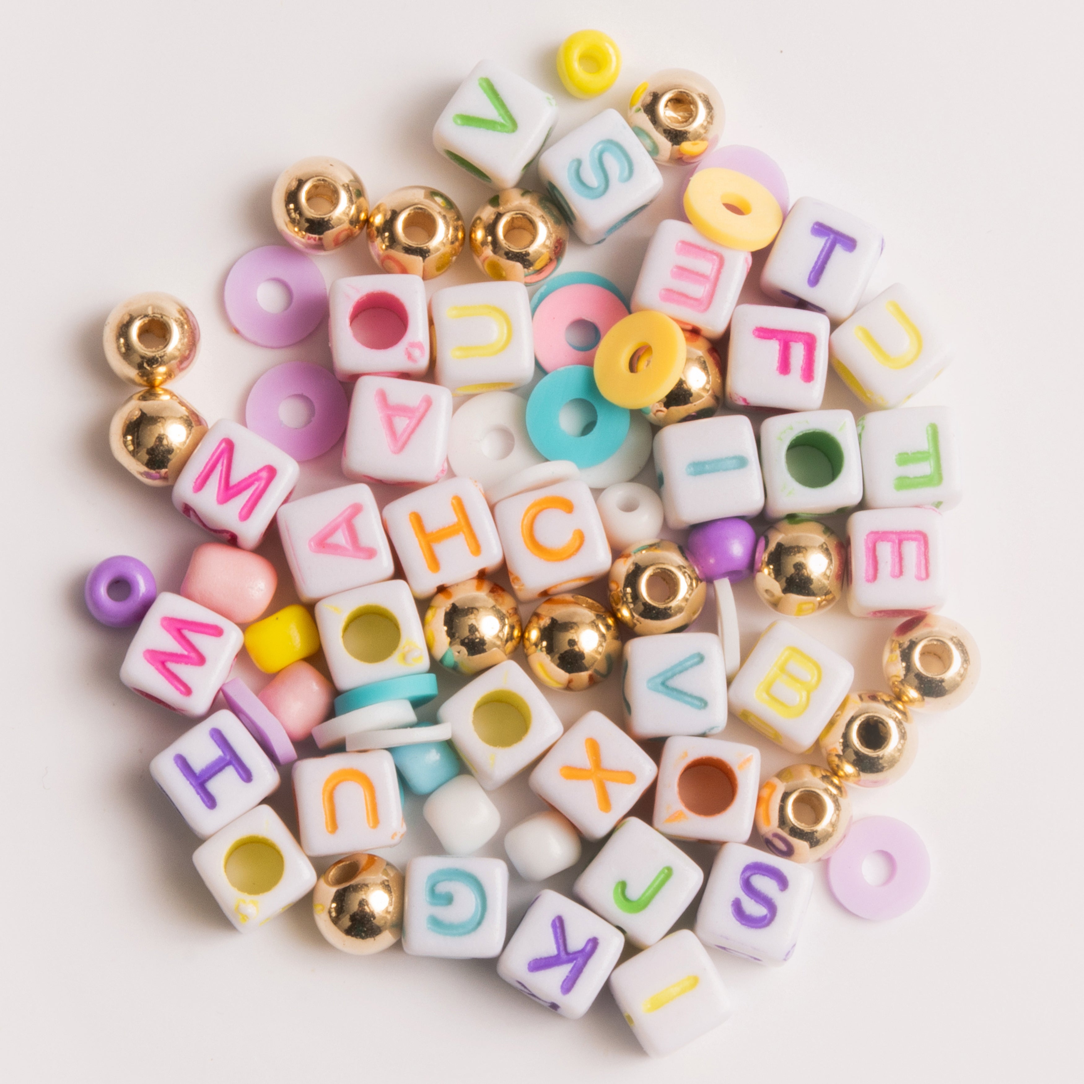 Multicolor Easter Heishi and Block Letter DIY Beaded Jewelry Jar