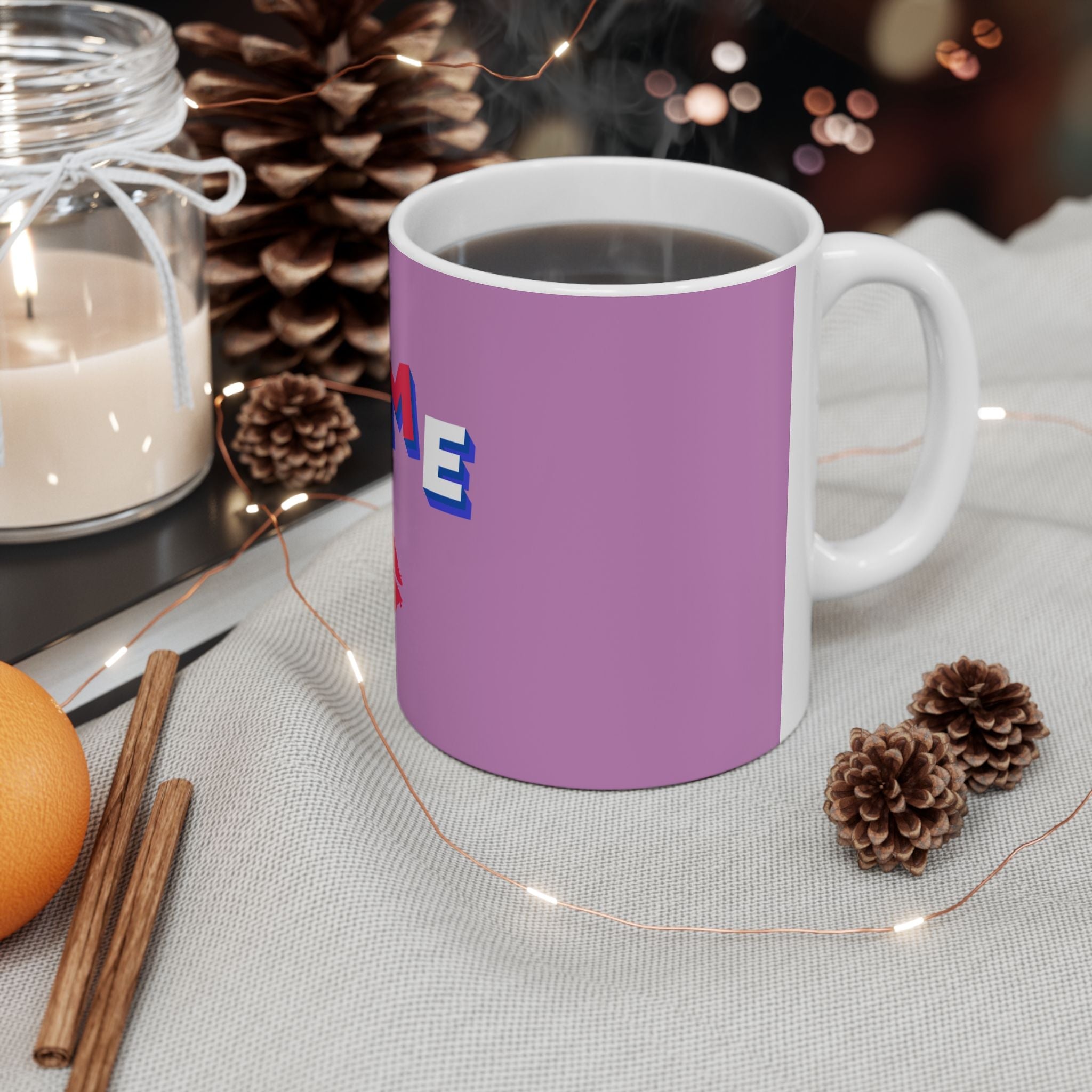 Femme Kiss Ceramic Mug, VIOLET —WIFE  Coffee Cup