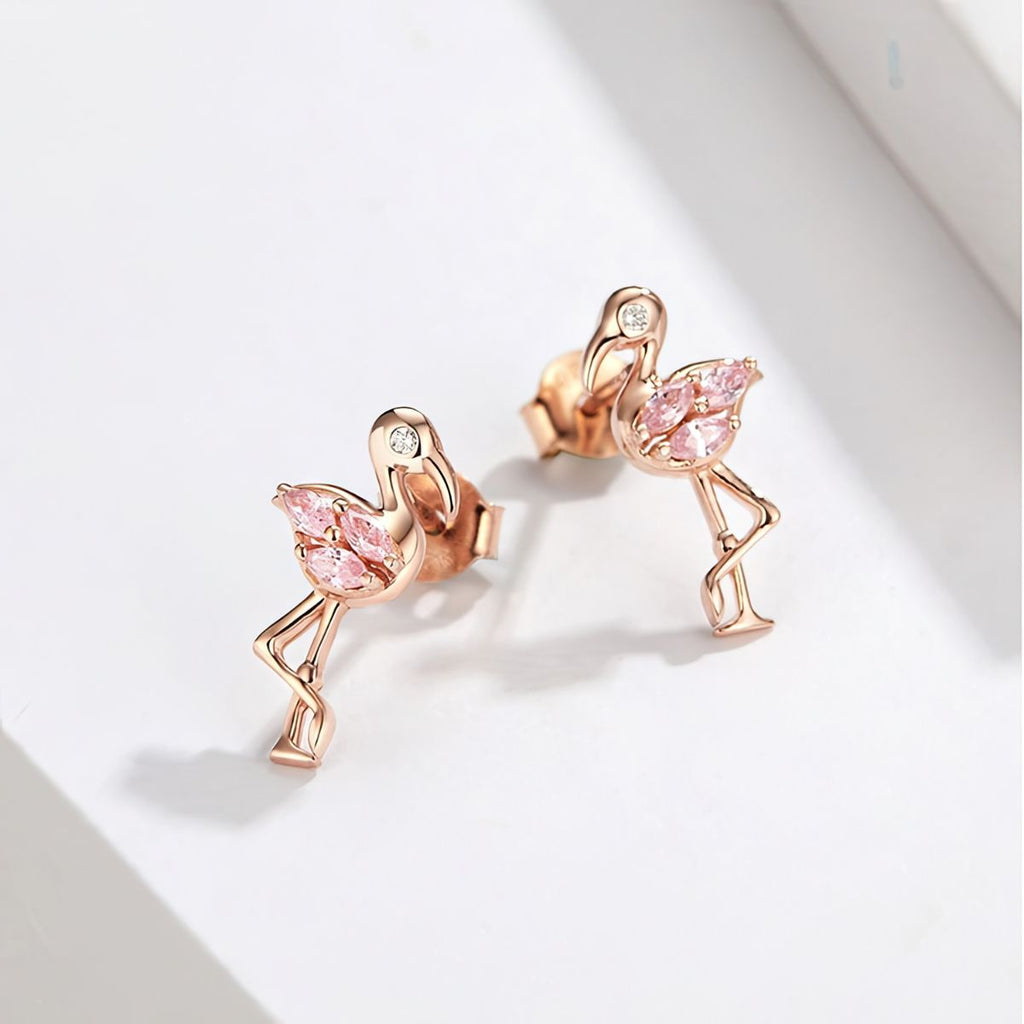 Sterling Silver Flamingo Earrings