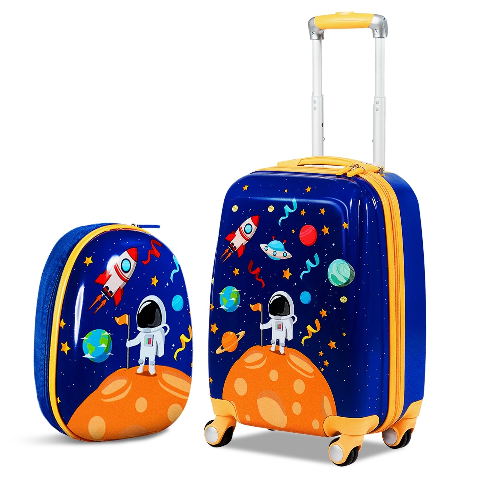 2PC Kids Luggage Set Rolling Suitcase & Backpack-Pink