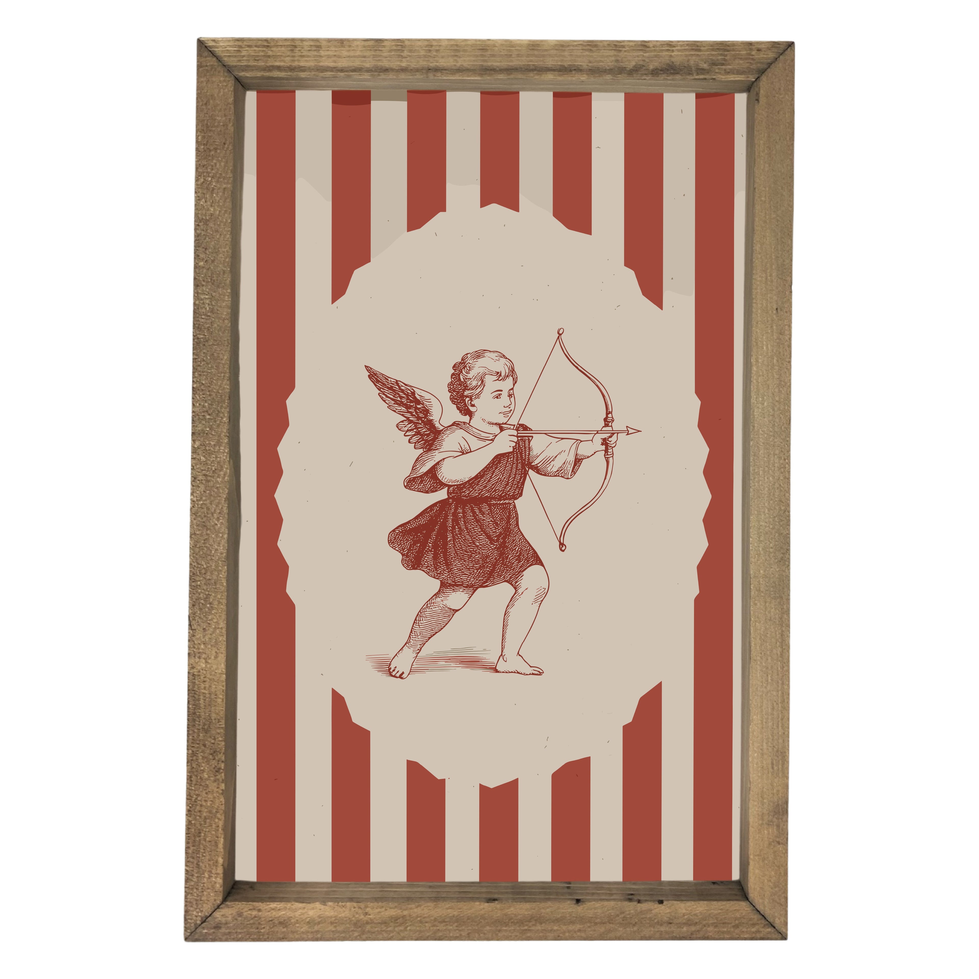 Striped Cupid Framed Art