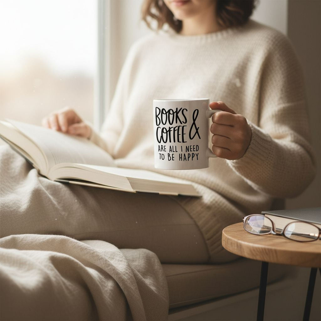 Book Lover Mug - Ceramic Coffee Mug for Book Club Gifts & Reader Gift Ideas 11 oz or 15 oz