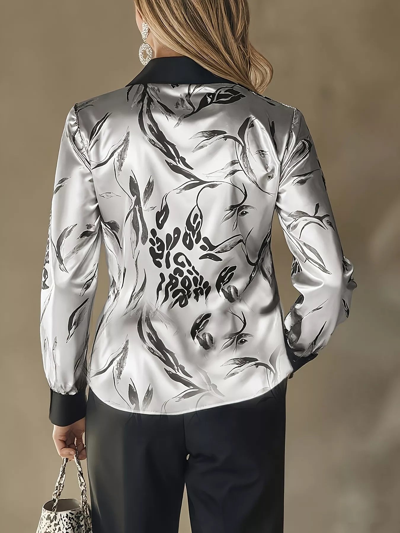 Leopard Button Up Long Sleeve Shirt