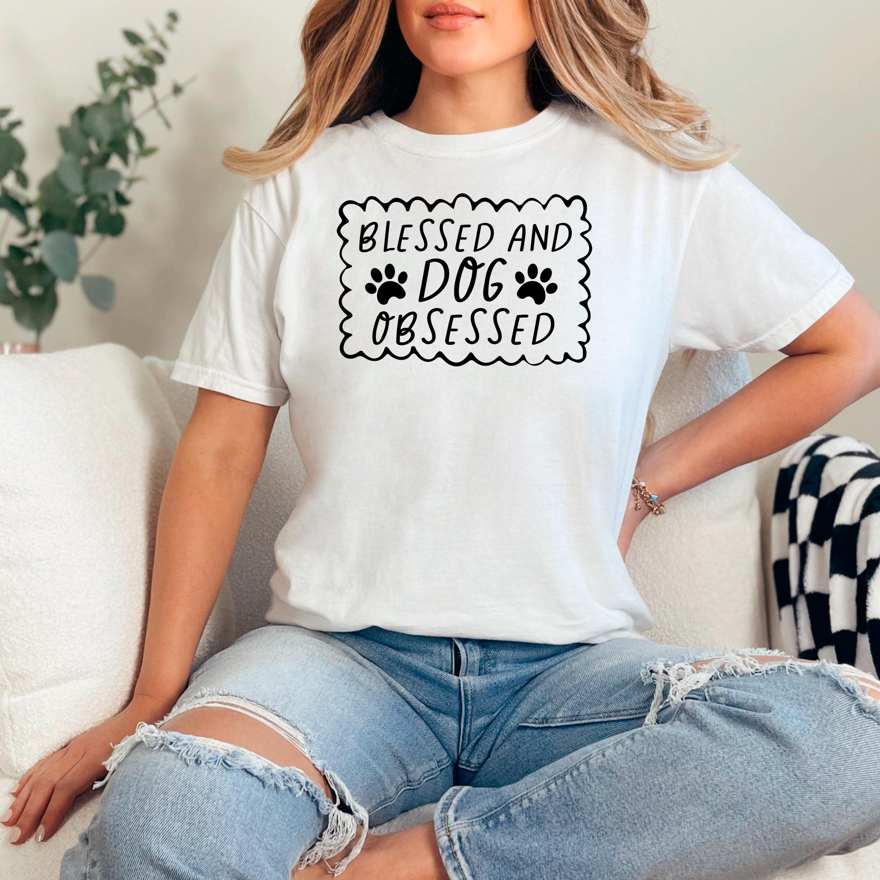 Dog Lover T-Shirt - Blessed & Dog Obsessed Comfort Colors Tee With Paw Prints
