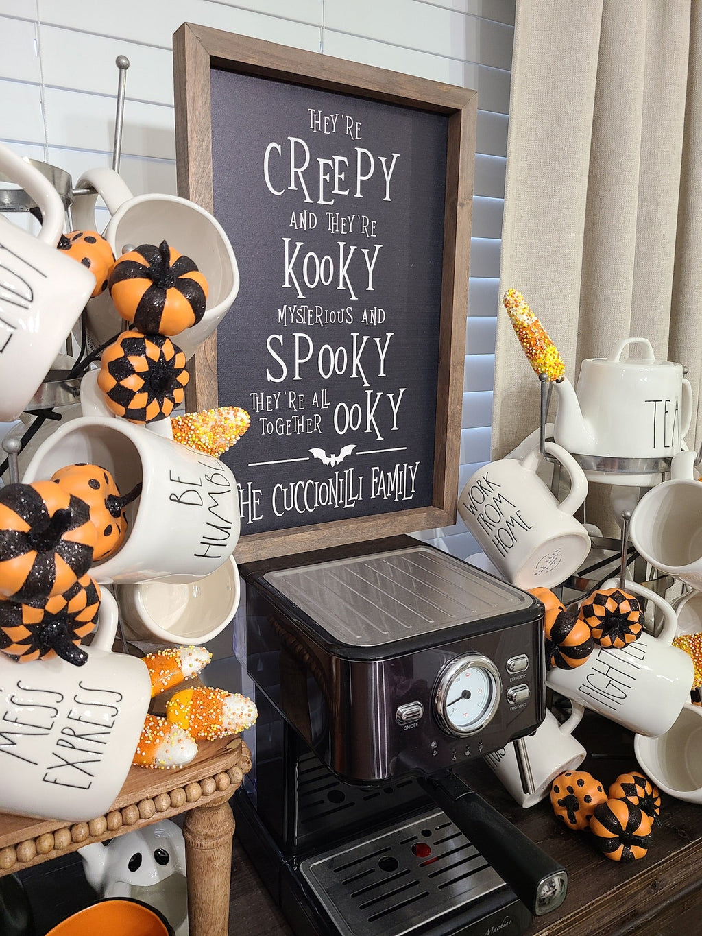 Personalized They're Creepy & They're Kooky Framed Saying