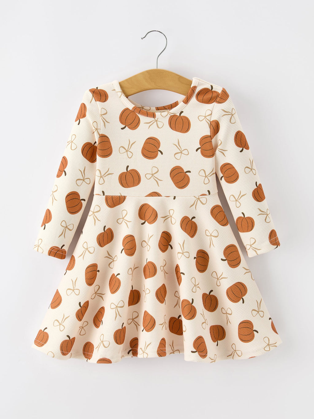 Girls Thanksgiving Pumpkin Bow Dress