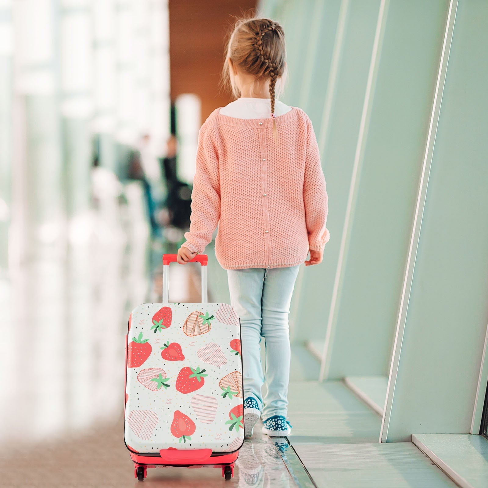 20 Inch Kids Rolling Luggage Foldable Hardshell Carry-on Suitcase on Wheels