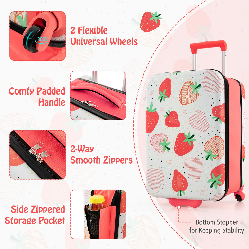 20 Inch Kids Rolling Luggage Foldable Hardshell Carry-on Suitcase on Wheels