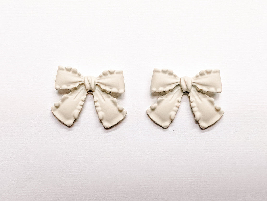 Adorable White Bow Earrings