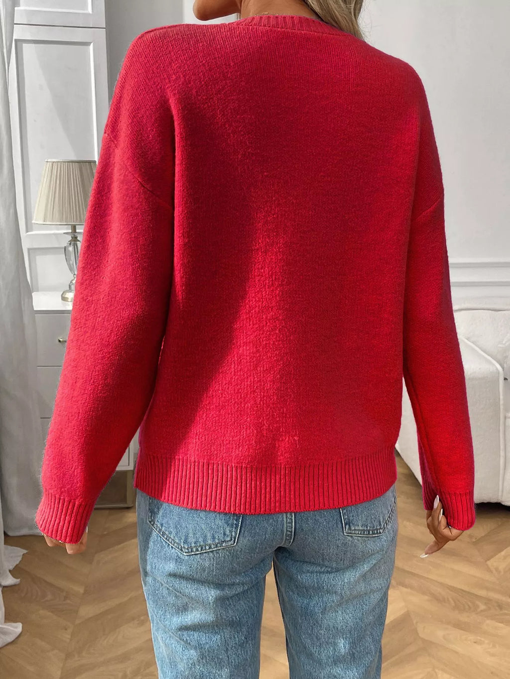 Bow Round Neck Long Sleeve Sweater