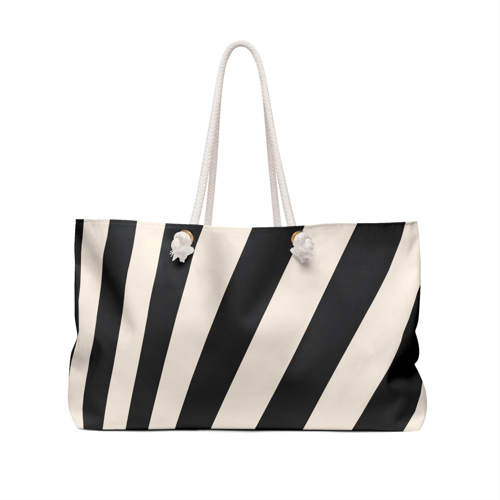 La Dolce Vita Black and White Weekender Bag