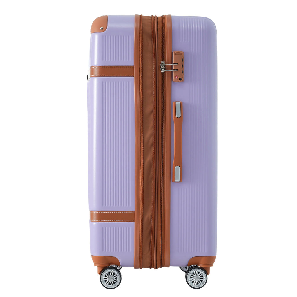 Hardshell Luggage Sets 3 Piece double spinner 8 wheels Suitcase with TSA Lock Lightweight 20''24''28'' Lilac + ABS