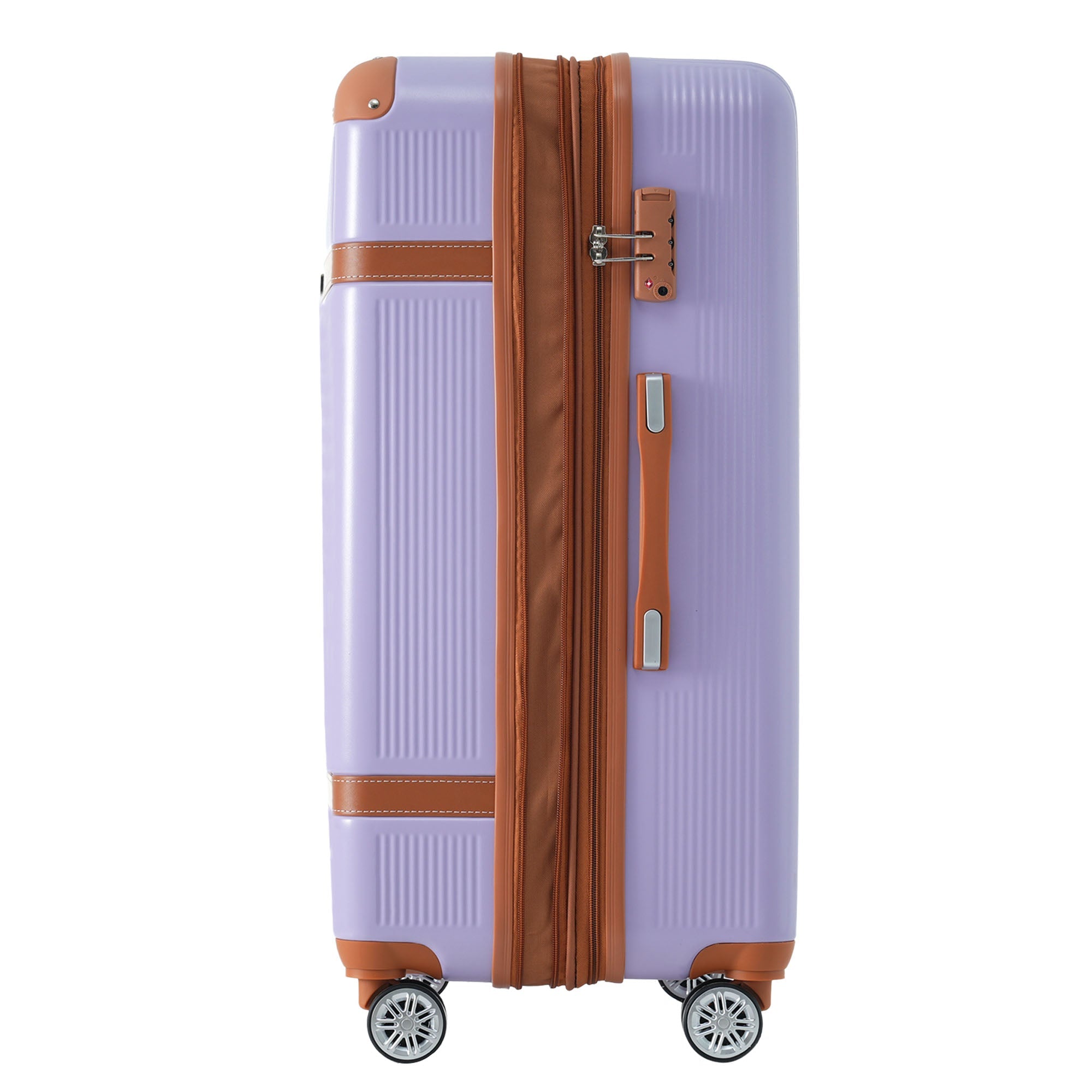 Hardshell Luggage Sets 3 Piece double spinner 8 wheels Suitcase with TSA Lock Lightweight 20''24''28'' Lilac + ABS
