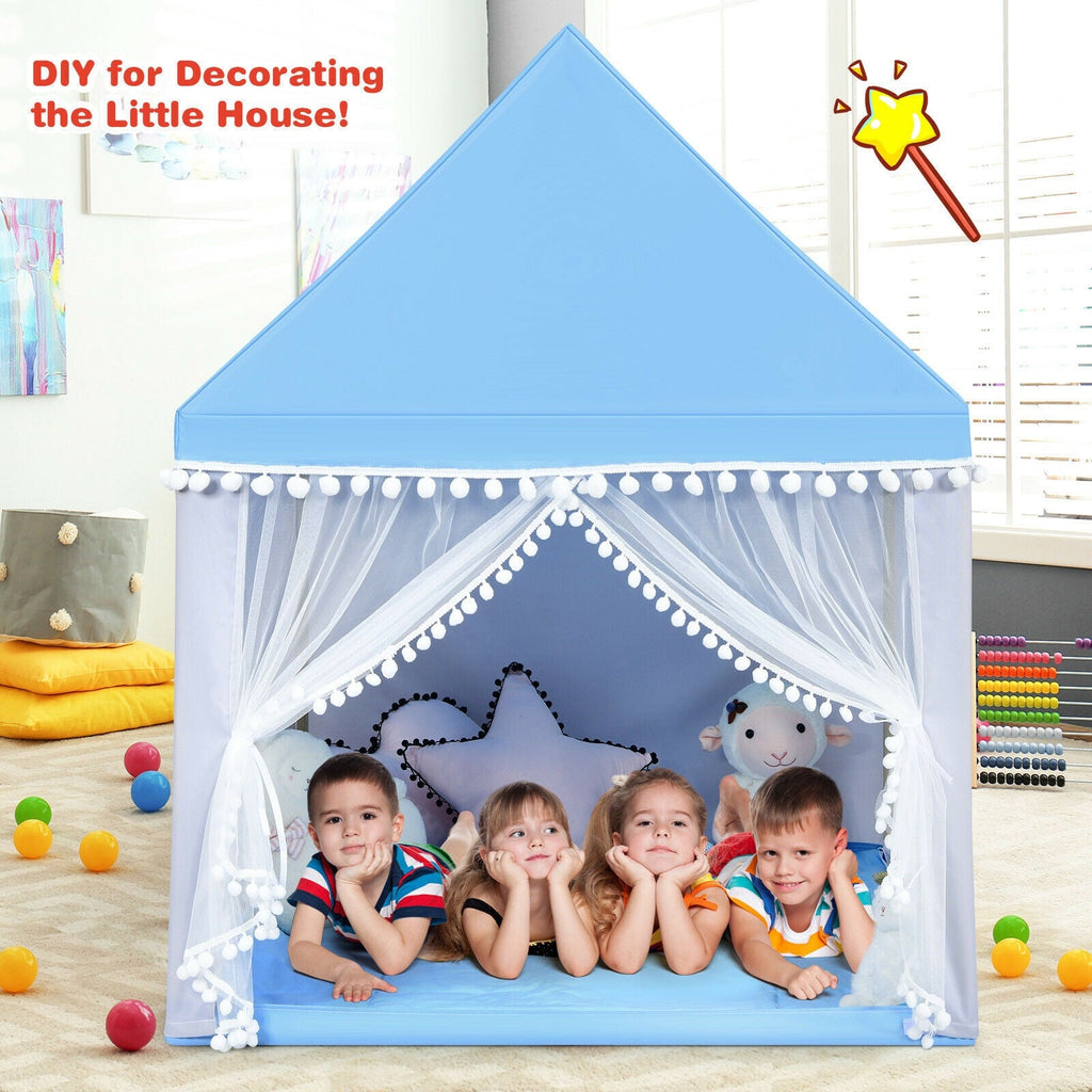 Kids Play Tent Large Playhouse Children Play Castle Fairy Tent Gift with Mat