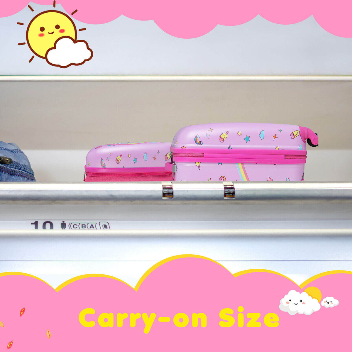 2 Pieces Kids Carry-on Luggage Set with 12 Inch Backpack