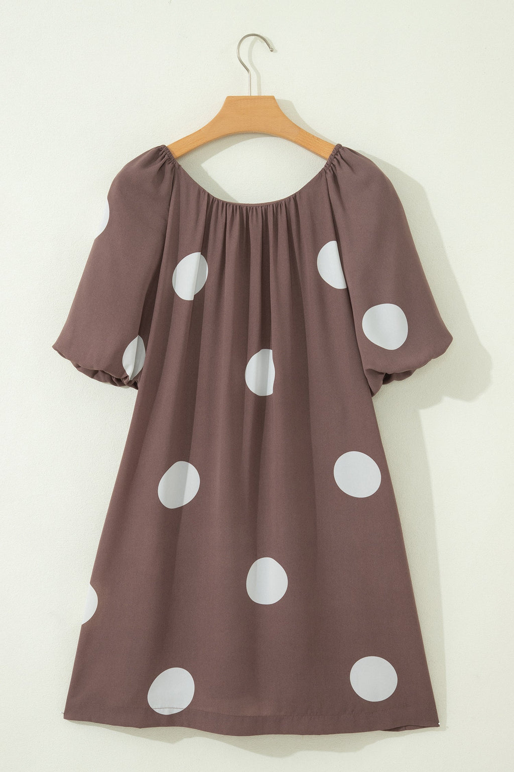 Polka Dot Bow Tie Back Puff Sleeve Mini Dress
