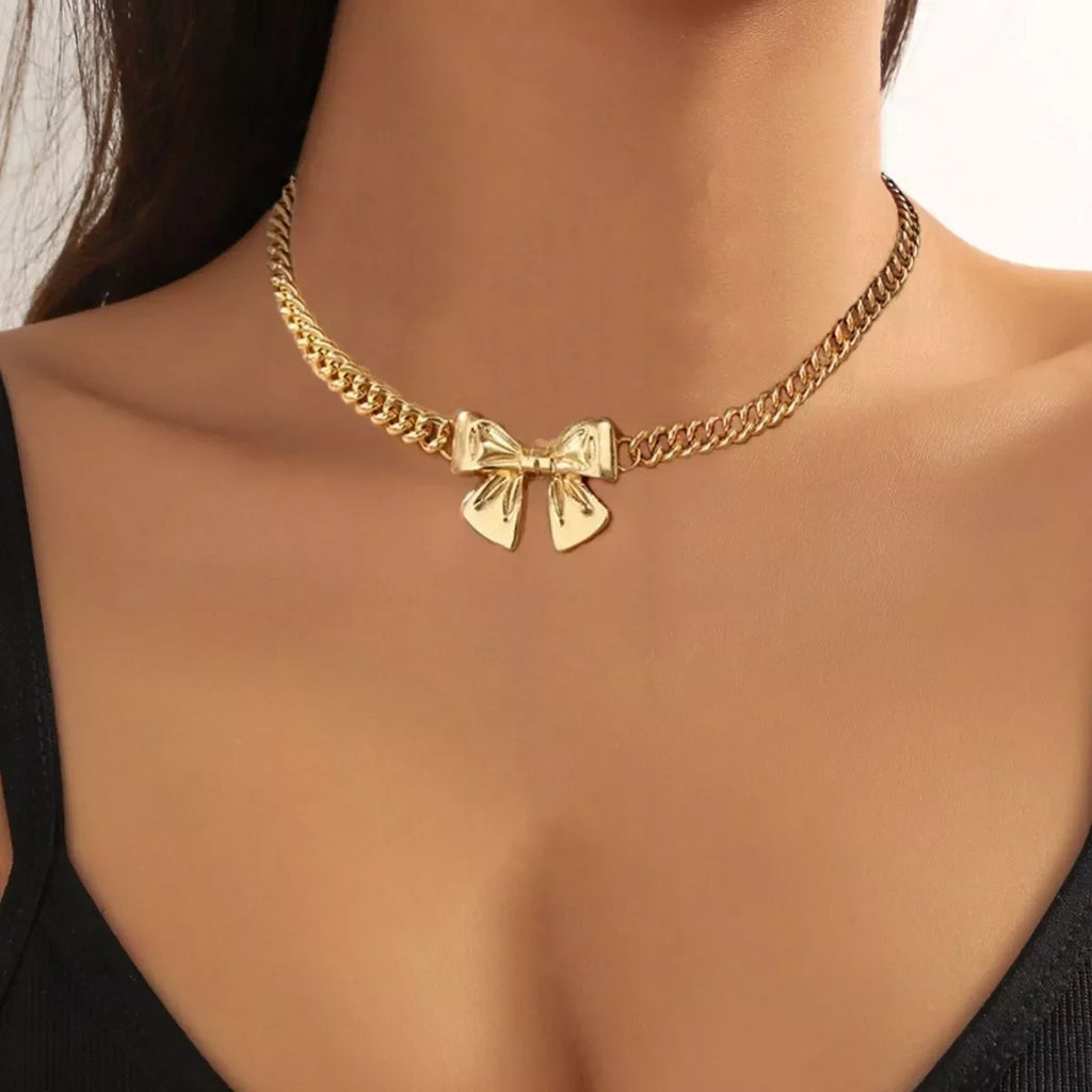 18K Gold-Plated  Bowknot Chain Necklace