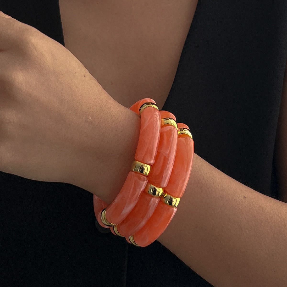 Light luxury ins style beaded bamboo bracelet