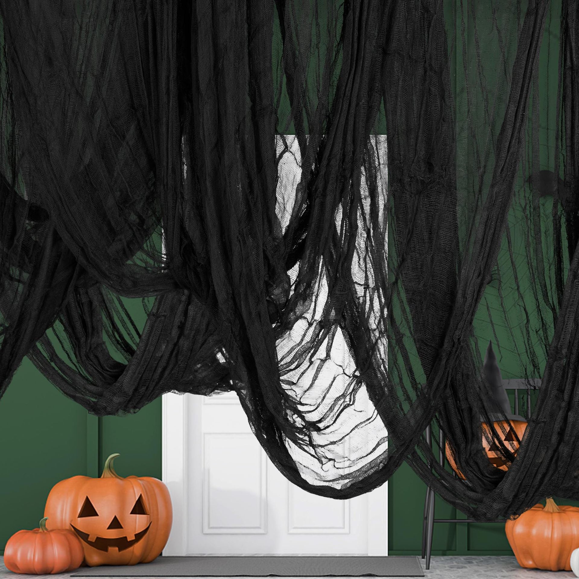 Halloween Gauze-Black-76cmx183cm-1 pack